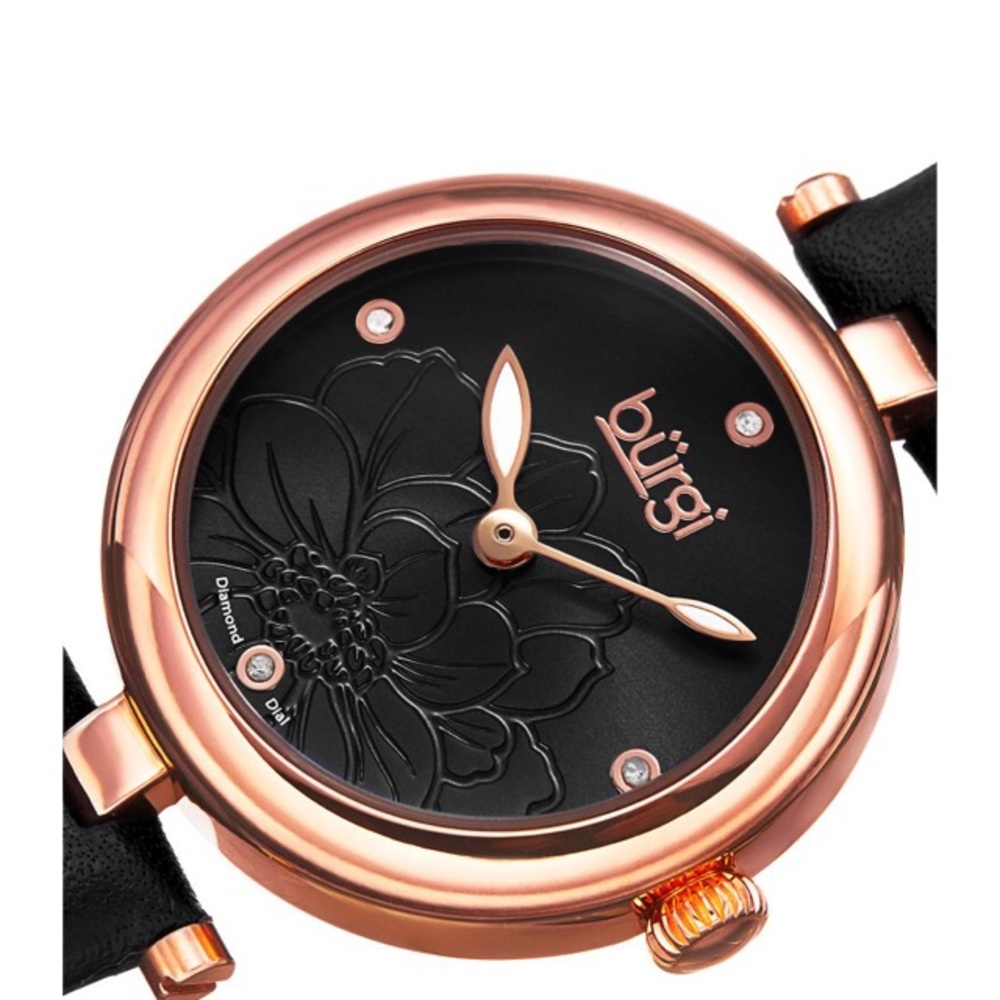 🆕 Burgi Ladies Watch Diamond Flower Dial